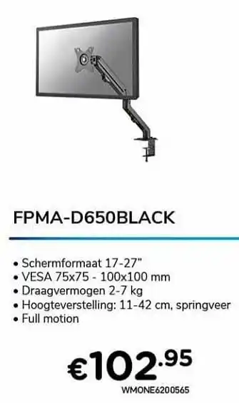 CompuDeals Newstar monitorarmen fpma-d650black aanbieding