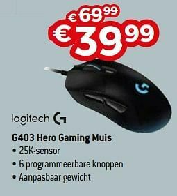 Exellent Logitech g403 hero gaming muis aanbieding