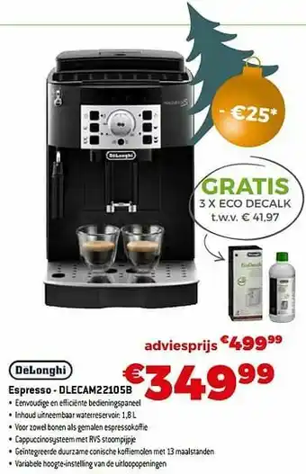 Exellent Delonghi espresso - dlecam22105b aanbieding