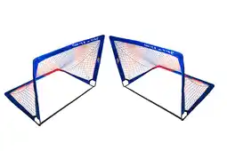 Decathlon Paar POP UP doelen 1,8 x 1,2 m blauw/rood - POWERSHOT aanbieding