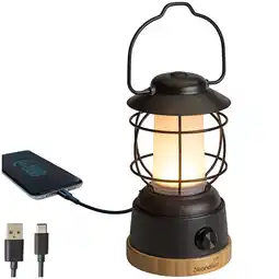 Decathlon Lamp LED Kiruna Jord – Buiten Lantaarn - Retro camping lamp met powerbank - USB aanbieding