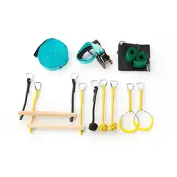 Decathlon Ninja parcours, 15m hindernisbaan op Slackline - 7 modulaire hindernissen aanbieding