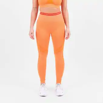 Decathlon Contour seamless scrunch leggings Dames - Oranje aanbieding