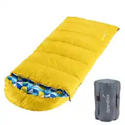 Decathlon Kinderslaapzak Dundee Junior - rechthoekige slaapzak kinderen - 175x70 cm - Geel aanbieding
