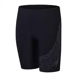 Decathlon Speedo Jongens Zwemjammer Medley Logo Zwart/Grijs aanbieding
