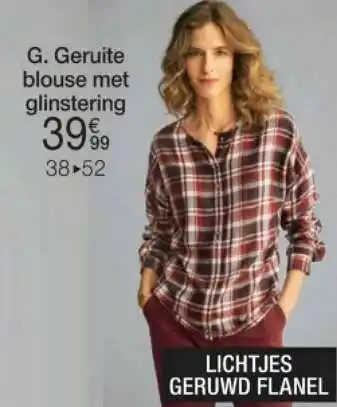 Damart Geruite blouse met glinstering aanbieding