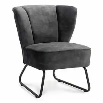 Leen Bakker Fauteuil Roby - fluweel - antracietkleur - Leen Bakker aanbieding