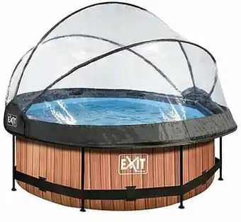 Dreamland EXIT zwembad met overkapping Ø 2,44 x H 0,76 m Wood aanbieding