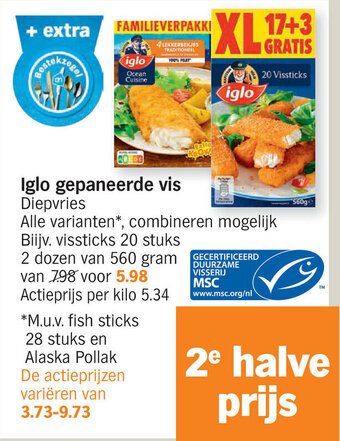 Albert Heijn Iglo gepaneerde vis aanbieding