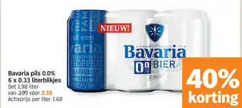 Albert Heijn Bavaria pils 0.0% 6 x 0.33 literblikjes aanbieding