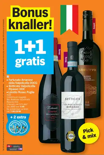 Albert Heijn Fortunato Amarone della Valpolicella DOCG, Botticatio Valpolicella Ripasso DOC, Loreto Rosso Puglia aanbieding