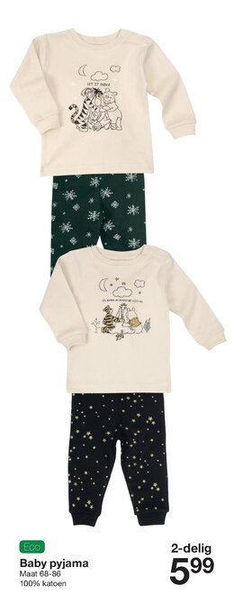 Zeeman Baby Pyjama Maat 68-86 aanbieding