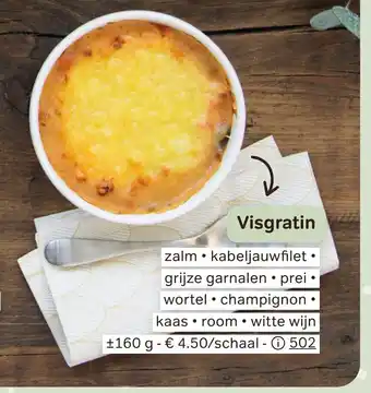 Visgratin 160g per schaal