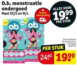Kruidvat O.b. menstruatie ondergoed aanbieding