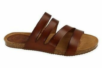 Berca Shoes Hee! Slipper Dames Ortho - Cognac aanbieding