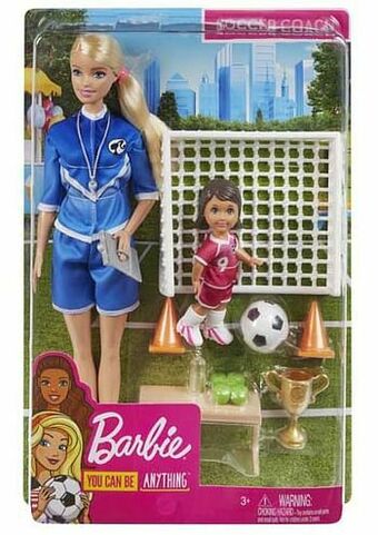 Barbie Voetbal Coach pop met accessoires