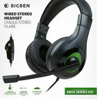 XBSX Stereo Gaming Headset V1 - Zwart
