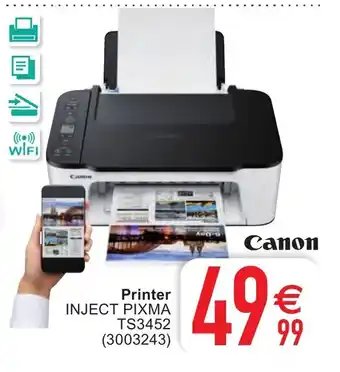 Cora Canon Printer Inject Pixma TS3452 aanbieding