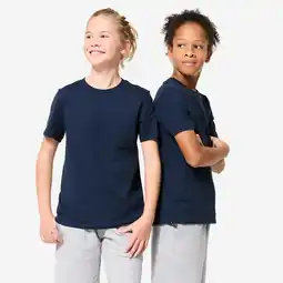 Decathlon Katoenen T-shirt voor kinderen marineblauw aanbieding