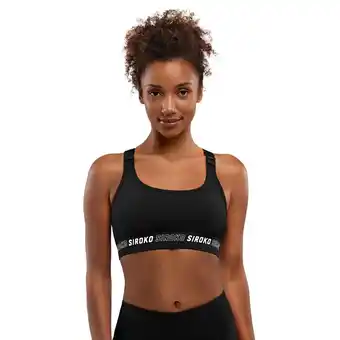 Decathlon Dames Fitness Sport-BH - High support Cardio Black SIROKO Zwart aanbieding