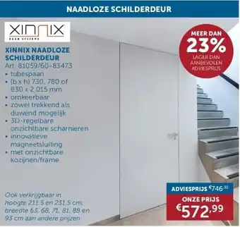 Zelfbouwmarkt XINNIX NAADLOZE SCHILDERDEUR aanbieding