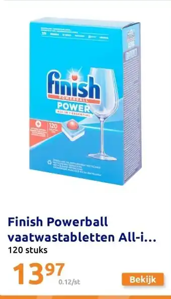 Action Finish Powerball vaatwastabletten All-in-1 Essential aanbieding