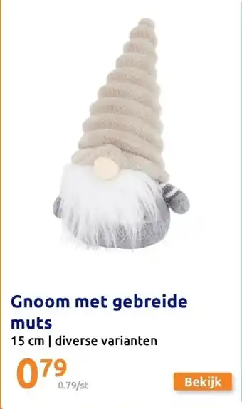 Action Gnoom met gebreide muts aanbieding