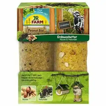 Zooplus 2 stuks van 350 g per JR Garden Peanut Bar Nuts & Vlierbessen Aanvullend voer voor wilde vogels aanbieding