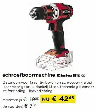 Molecule Schroefboormachine einhell te-cd aanbieding