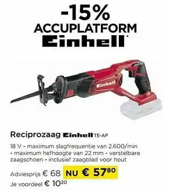 Molecule Reciprozaag einhell te-ap aanbieding