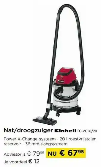 Molecule Nat-droogzuiger einhell tc-vc 18-20 aanbieding