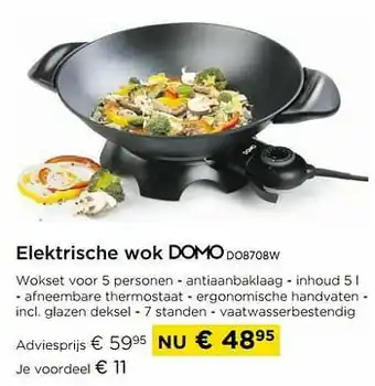 Molecule Elektrische wok domo do8708w aanbieding
