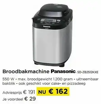Broodbakmachine panasonic sd-zb2512kxe