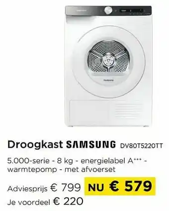 Molecule Droogkast samsung dv80t5220tt aanbieding