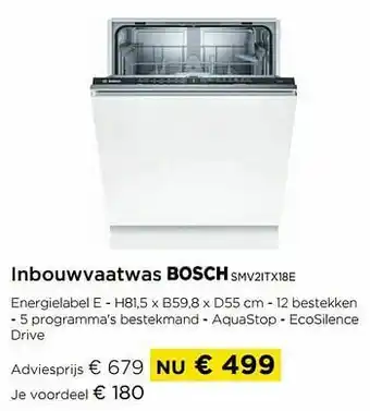 Molecule Inbouwvaatwas bosch smv2itx18e aanbieding