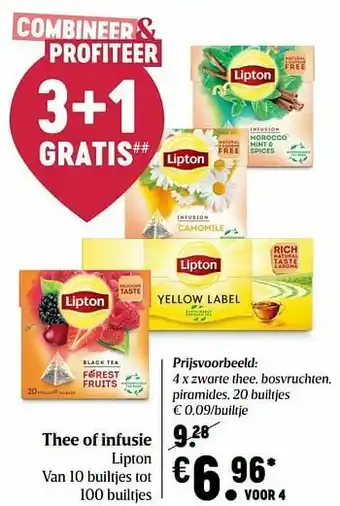 Delhaize Zwarte thee bosvruchten piramides aanbieding