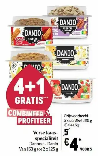 Delhaize Verse kaasspecialiteit danone - danio aardbei aanbieding
