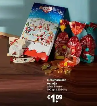 Melkchocolade muntjes albert premier