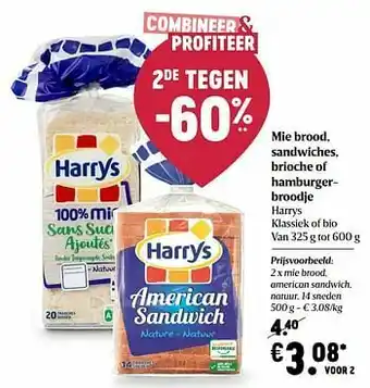 Delhaize Mie brood american sandwich natuur aanbieding