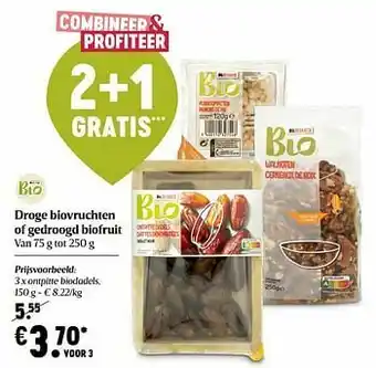 Delhaize Droge biovruchten of gedroogd biofruit aanbieding