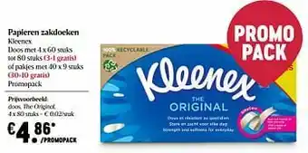 Papieren zakdoeken kleenex doos the original