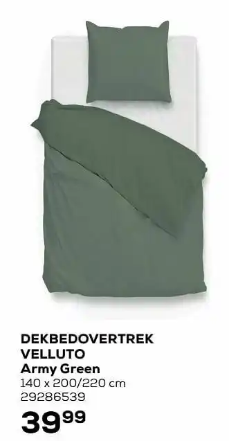Supra Bazar Dekbedovertrek velluto army green aanbieding