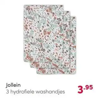 Jollein 3 hydrofiele washandjes