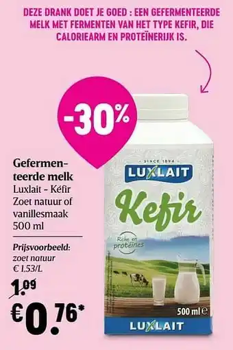 Gefermenteerde melk luxlait - kéfir zoet natuur