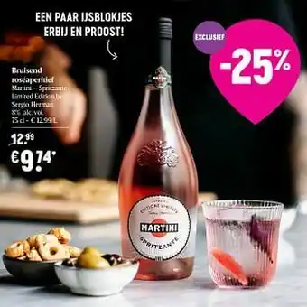 Delhaize Bruisend roséaperitief martini - spritzante limited edition by sergio herman aanbieding