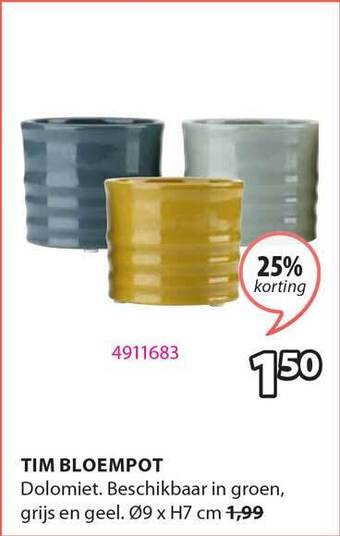 Jysk Tim Bloempot aanbieding