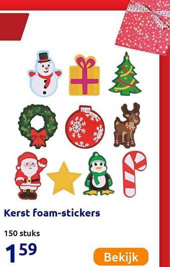Action Kerst Foam-stickers aanbieding