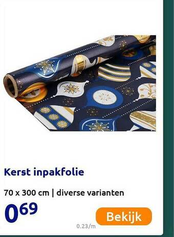Action Kerst Inpakfolie aanbieding