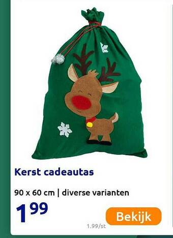 Action Kerst Cadeautas aanbieding