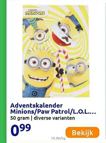 Action Adventskalender Minions-paw Patrol-l.o.l... aanbieding